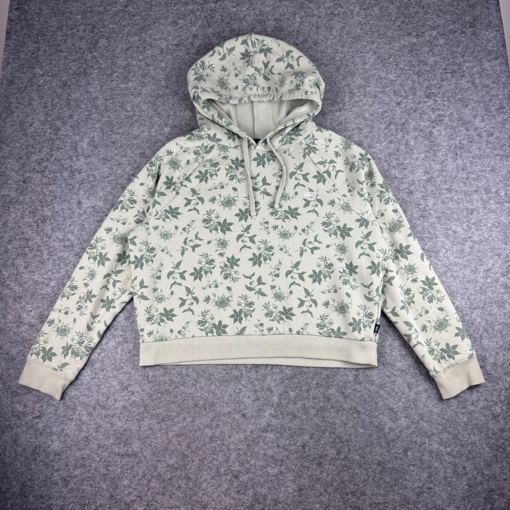 Vans Sage Green Floral Hooded Sweatshirt - Picture 2 of 8